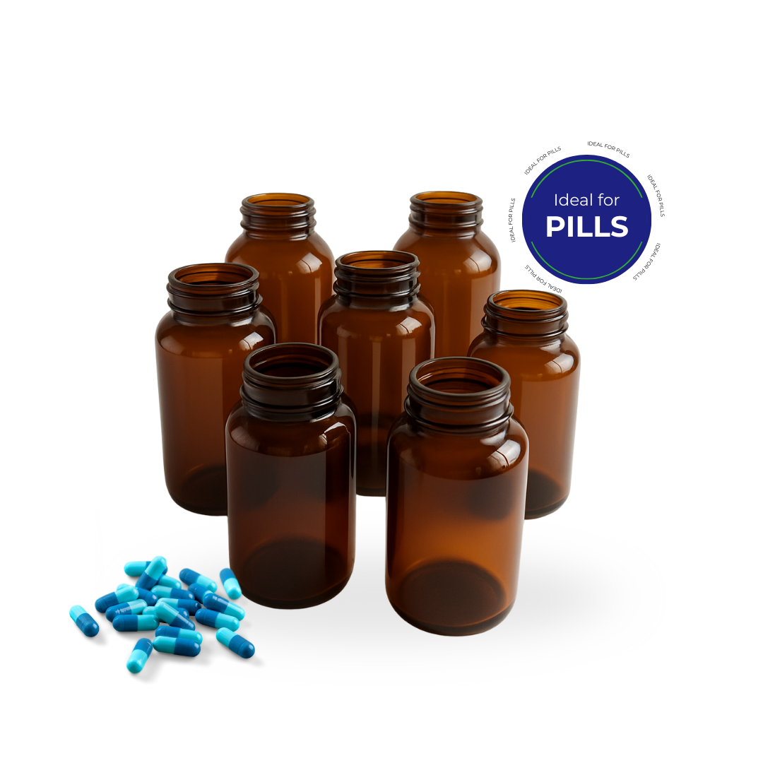 Amber Glass Packer Bottles